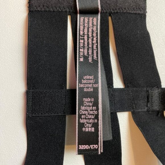 NWOT Victoria's Secret Bra 32DD Unlined Balconet Strappy Banded Black B1428 - Picture 6 of 7